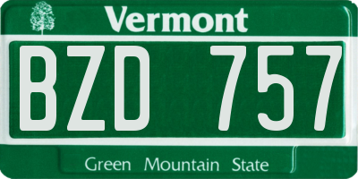 VT license plate BZD757