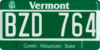 VT license plate BZD764