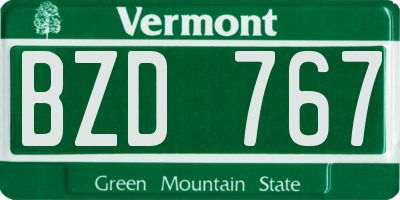 VT license plate BZD767