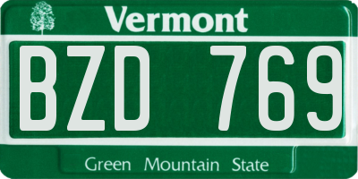 VT license plate BZD769