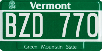 VT license plate BZD770