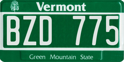 VT license plate BZD775