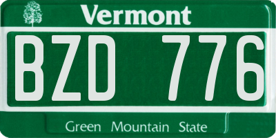VT license plate BZD776
