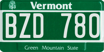 VT license plate BZD780