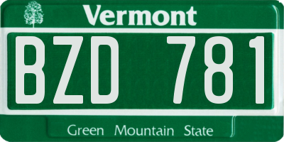 VT license plate BZD781