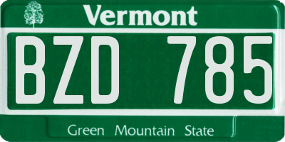 VT license plate BZD785