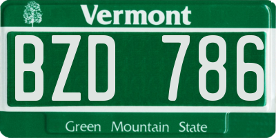 VT license plate BZD786