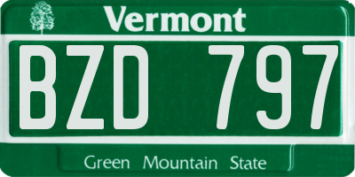 VT license plate BZD797