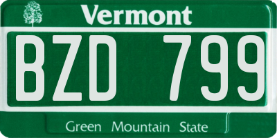 VT license plate BZD799