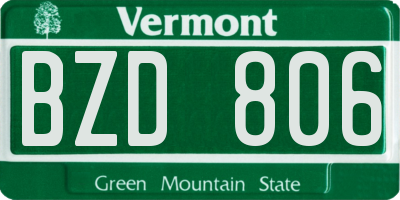 VT license plate BZD806