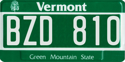 VT license plate BZD810