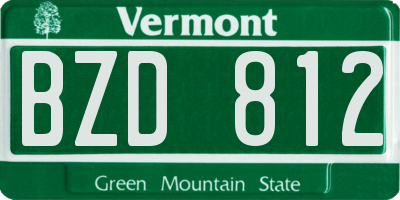 VT license plate BZD812