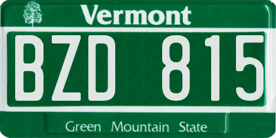 VT license plate BZD815