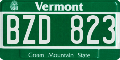 VT license plate BZD823