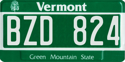 VT license plate BZD824