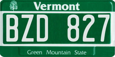 VT license plate BZD827