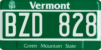 VT license plate BZD828