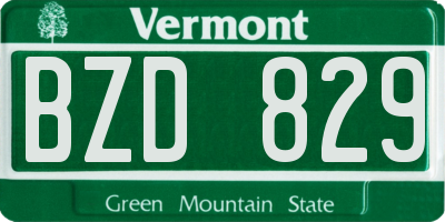 VT license plate BZD829