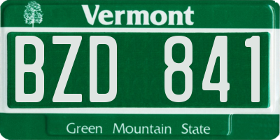 VT license plate BZD841