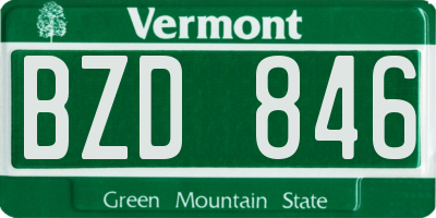 VT license plate BZD846
