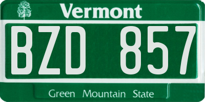 VT license plate BZD857