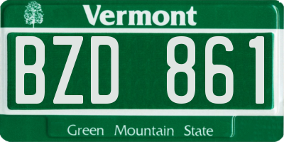 VT license plate BZD861