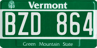 VT license plate BZD864