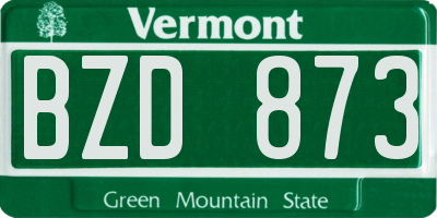 VT license plate BZD873