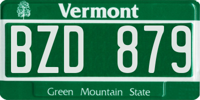 VT license plate BZD879