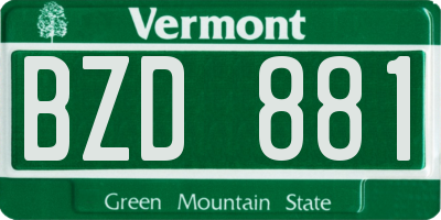 VT license plate BZD881