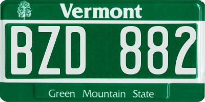 VT license plate BZD882