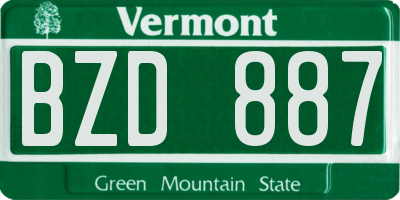 VT license plate BZD887
