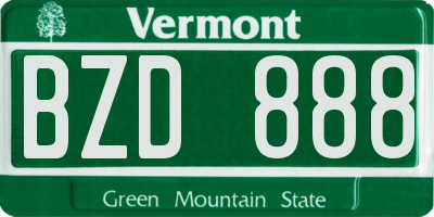 VT license plate BZD888