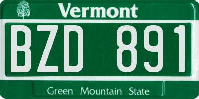 VT license plate BZD891