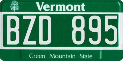 VT license plate BZD895