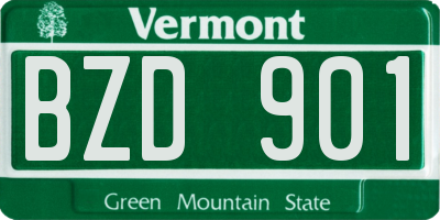 VT license plate BZD901
