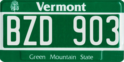VT license plate BZD903