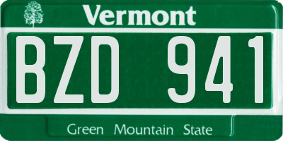VT license plate BZD941