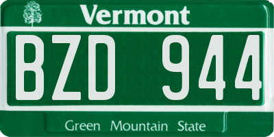 VT license plate BZD944