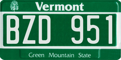 VT license plate BZD951