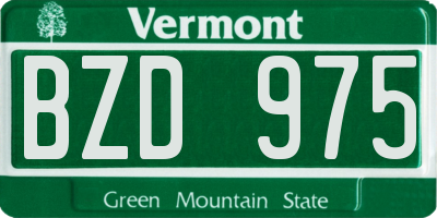 VT license plate BZD975