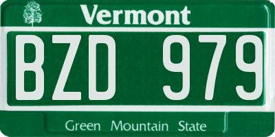 VT license plate BZD979