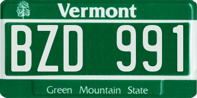 VT license plate BZD991