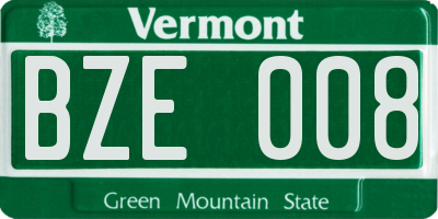 VT license plate BZE008