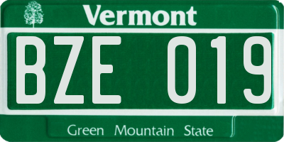VT license plate BZE019