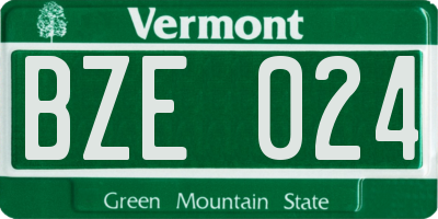 VT license plate BZE024
