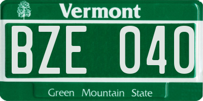 VT license plate BZE040