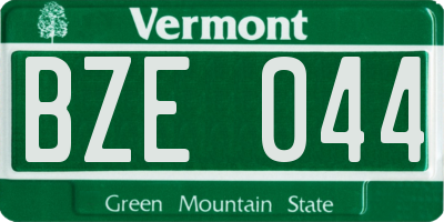 VT license plate BZE044