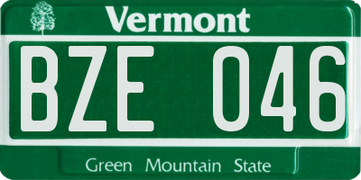 VT license plate BZE046