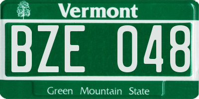 VT license plate BZE048